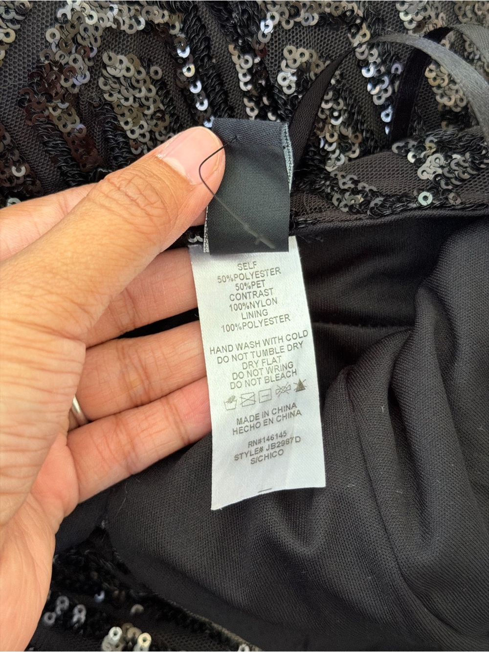 Windsor Black Deirdre Sequin Mesh Slit Prom Dress Gown Size Small - Picture 9 of 9